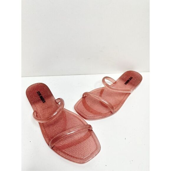 Steve Madden Sandals Womens Size 5 Pink Jelly Double Straps Slip On - Picture 6 of 8